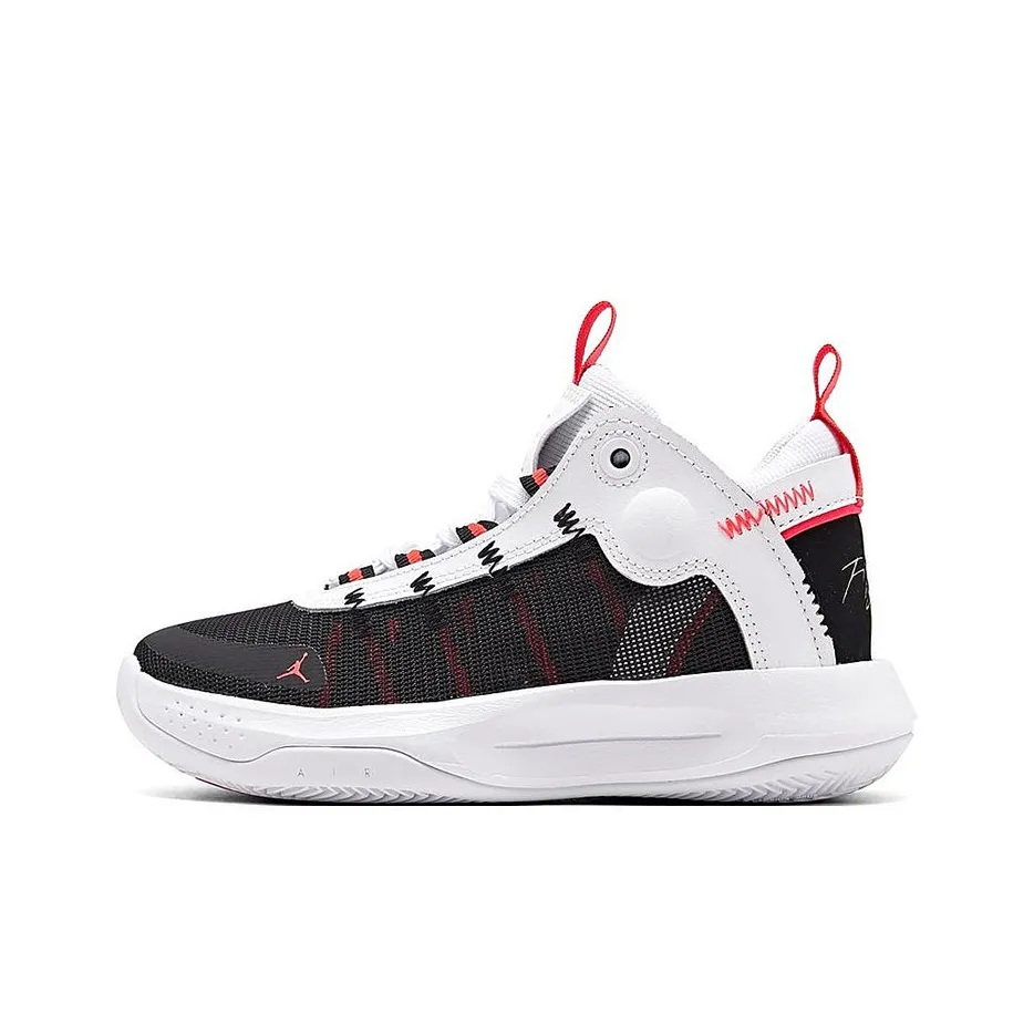 Jordan Jumpman 2020 Mid Top Children's Basketball Shoes Black White Red Teenagers