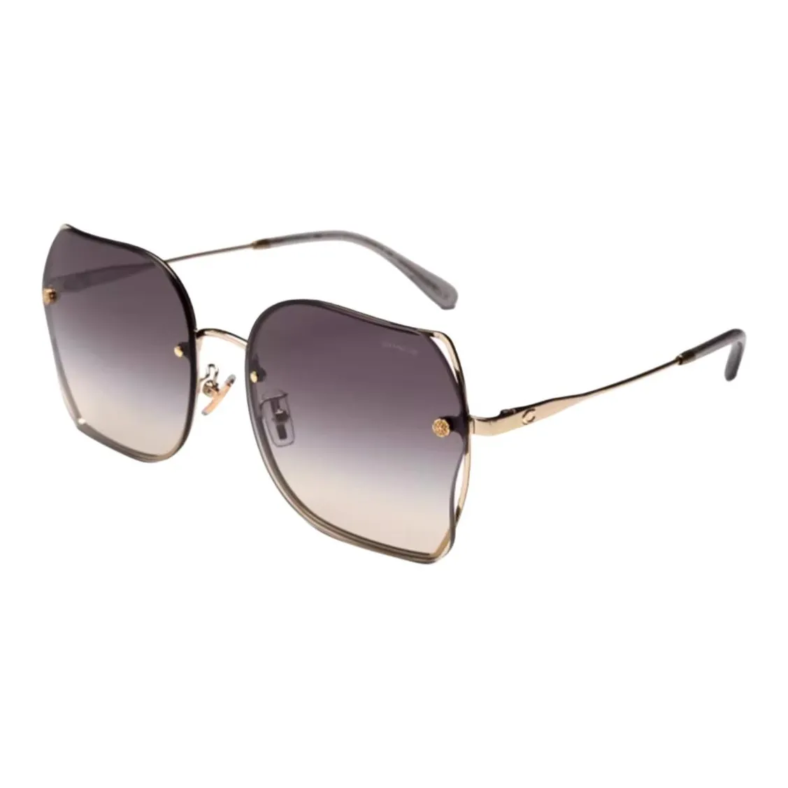 COACH Alloy Square Sunglasses Unisex Gold