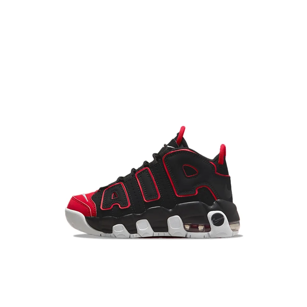 Nike Air More Uptempo Pippen Износостойкий MID Топ Детские Баскетбольные кроссовки Красный черный