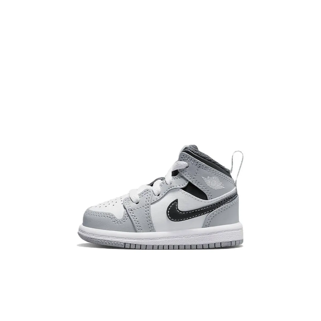 Jordan Air Jordan 1 MID Топ Обувь для малышей Серый Белый Infant And Toddler