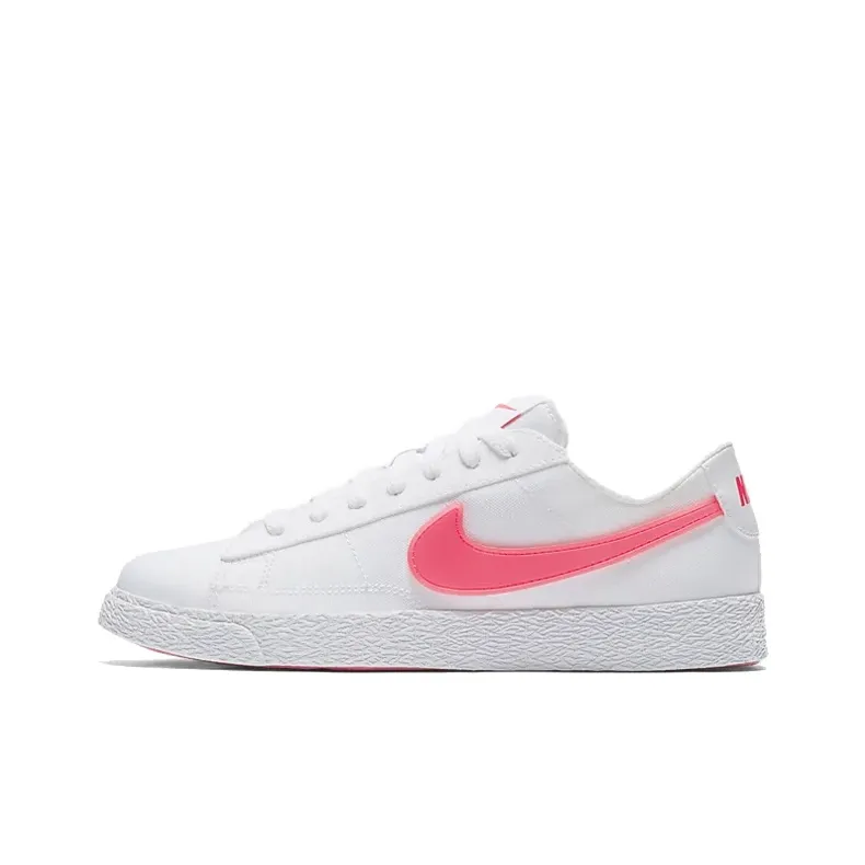 Nike Blazer POP Low Топ Детские Скейтбординги Белый Прутья ивы Розовый