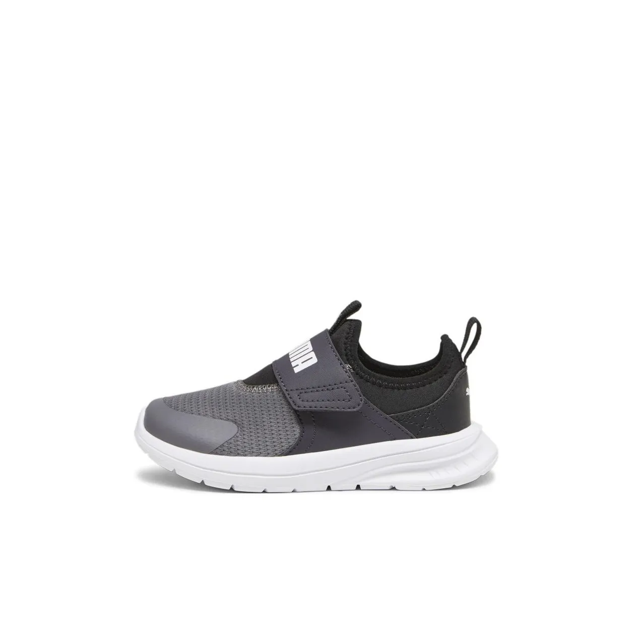 PUMA Slip On Low Топ Детские беговые кроссовки Серый черный для детей 3-7 лет
