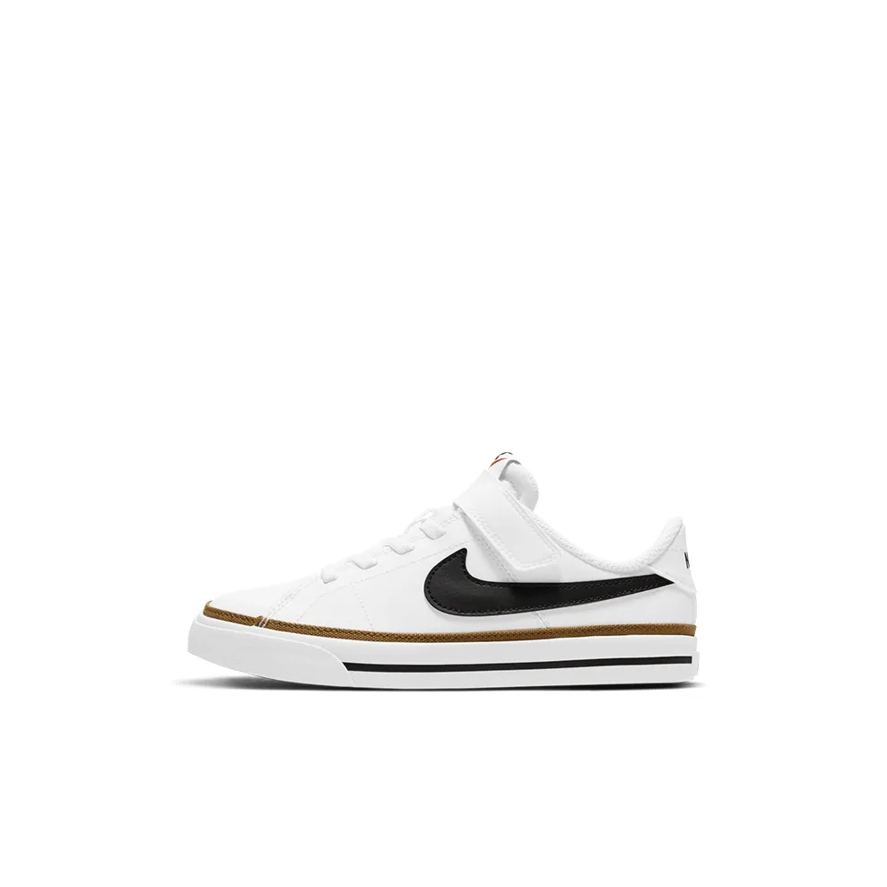 Nike Court Legacy Slip Resistant Low Топ Скейтборд Кроссовки Белый Черный Для детей 3-7 лет