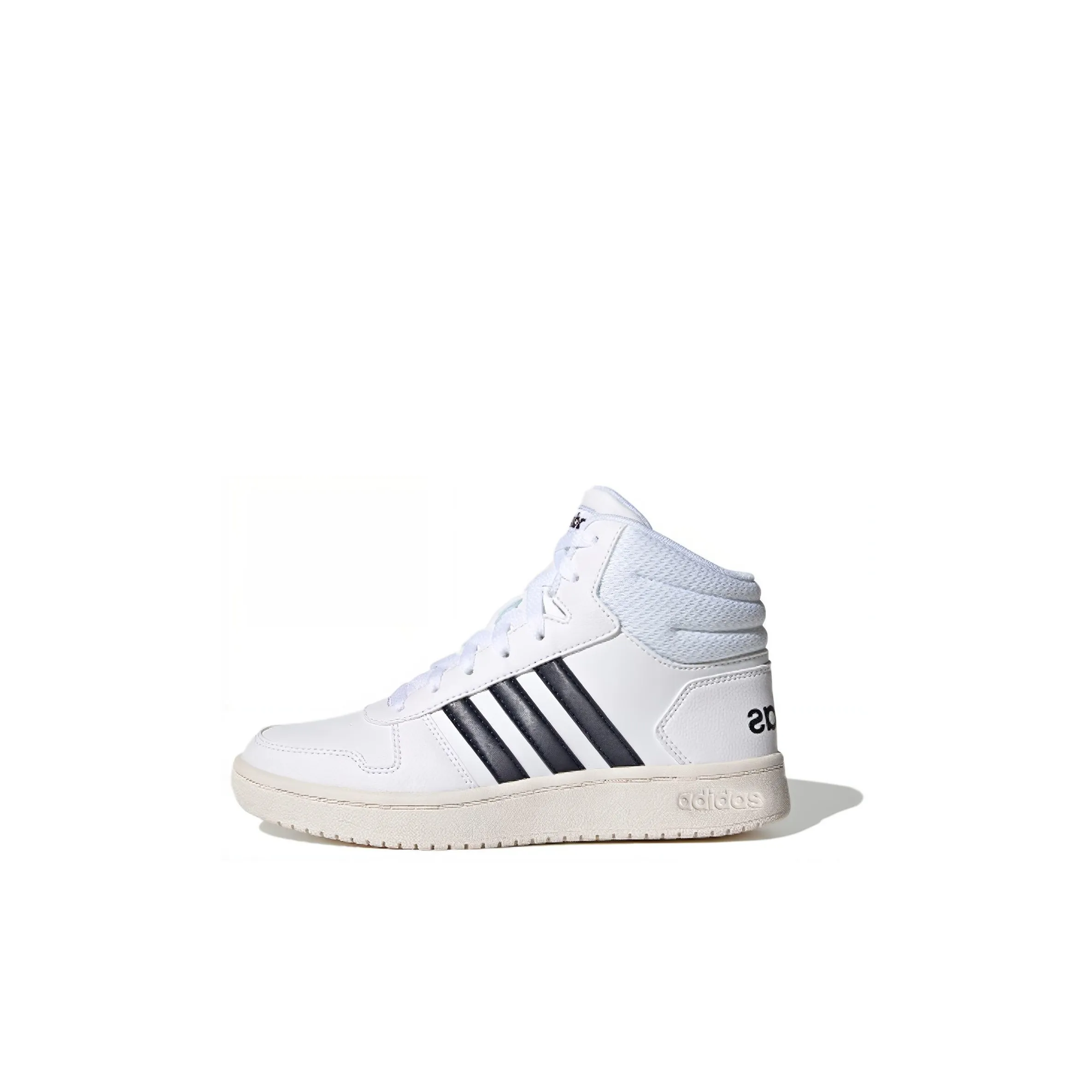 Adidas Neo Hoops 2.0 K Wear Resistant Mid Top Kids' Skateboarding Shoes White Black Kids'
