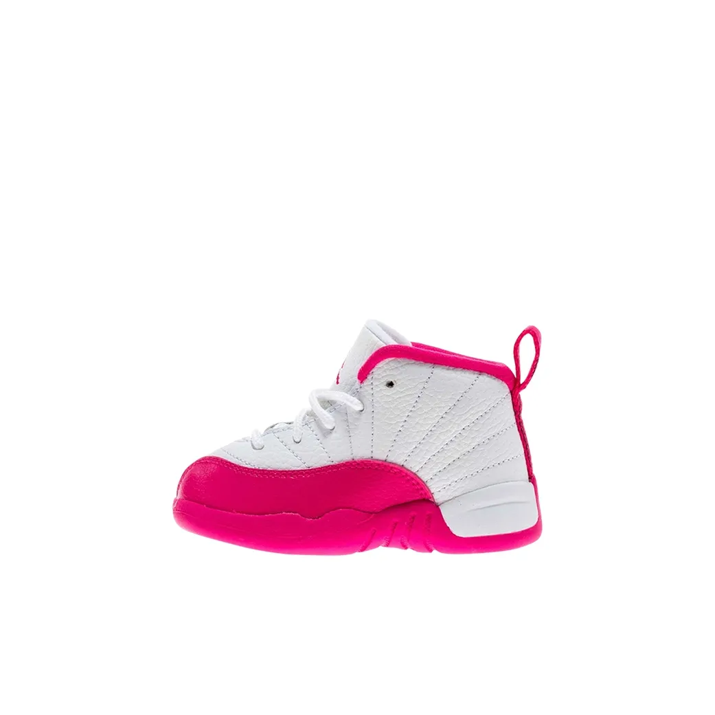 Jordan Air Jordan 12 Retro 'Vivid Pink' Mid Top Toddler Shoes White Pink Infant And Toddler