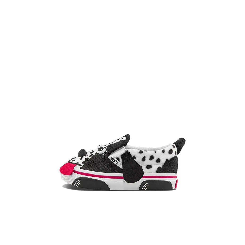 Vans Щенок Цветочный Низкий Топ Кроссовки для скейтбординга Черный Белый Для малышей и детей дошкольного возраста