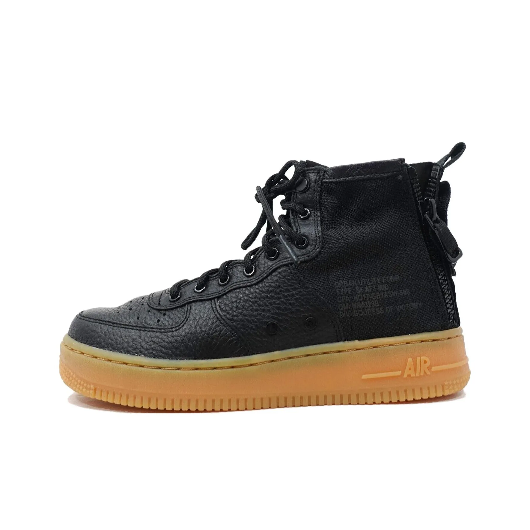 Nike Air FORCE 1 MID Топ Детские Скейтбординги Черный Натуральная резина Подростки