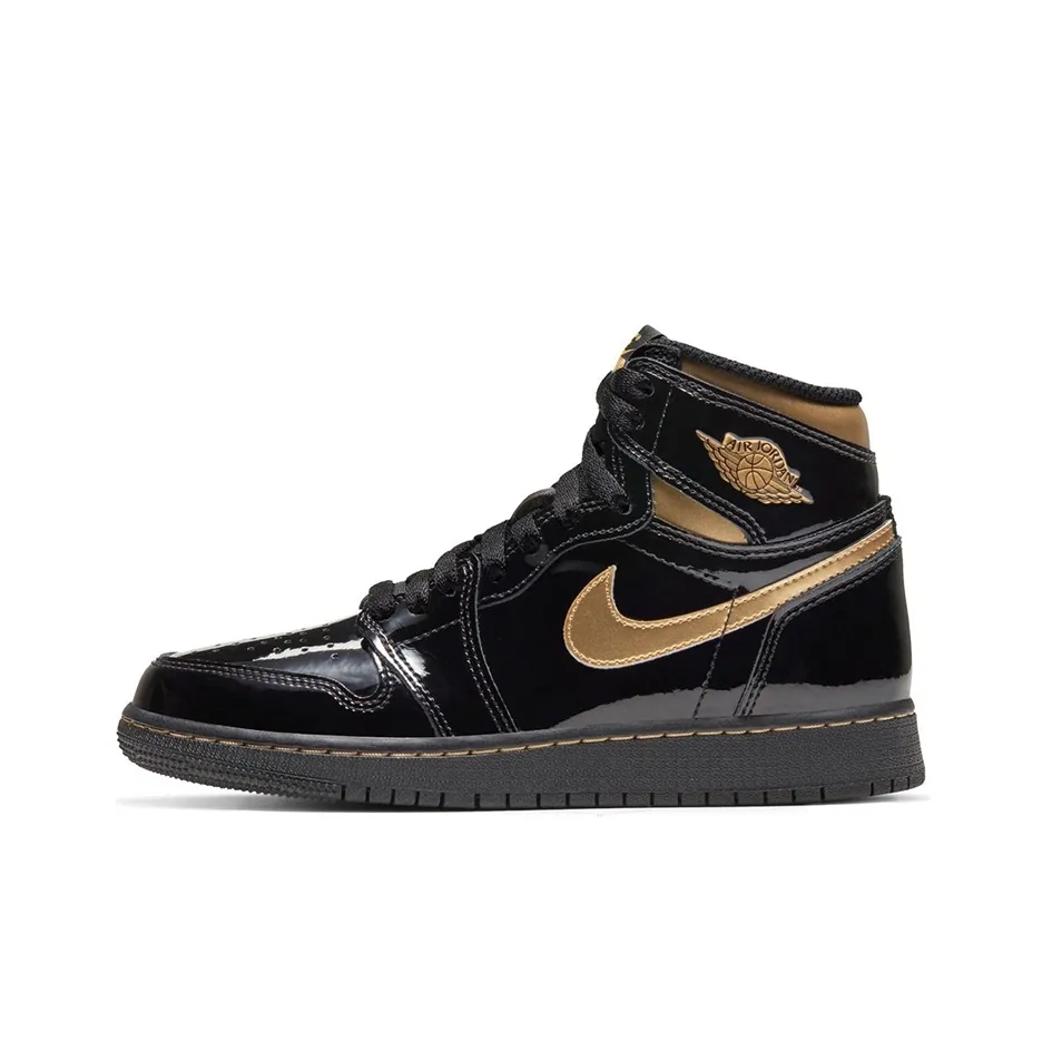 Air Gets jordan 1 Retro High OG Black Metallic Gold GS