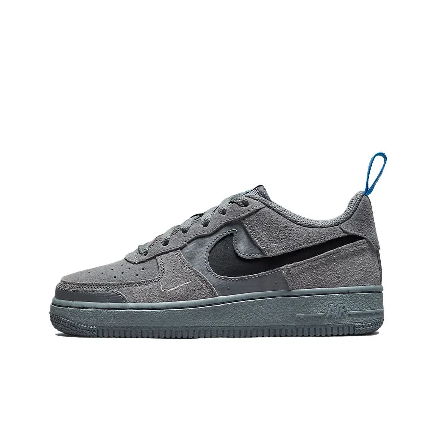 Nike Air Force 1 Low Cut Out Swoosh Smoke Grey GS