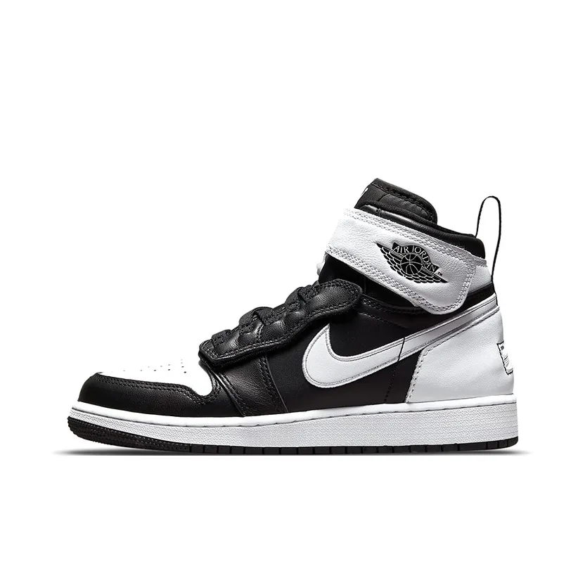 Jordan Air Jordan 1 Hi FlyEase High Топ Детские Баскетбольные Кроссовки Черно-белые Подростки