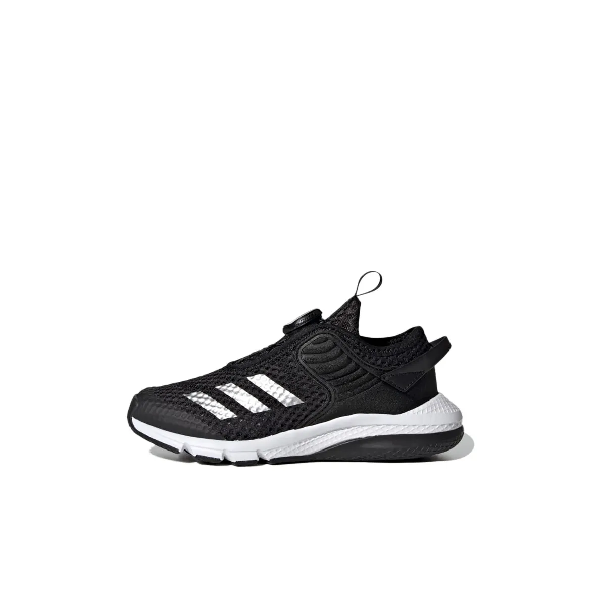 Adidas Activefle BOA K Slip Resistant Abrasion Resistant Низкий Топ Беговые кроссовки Черный Белый Детский
