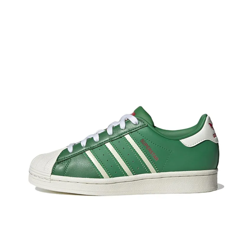 Adidas Originals Superstar J Slip-resistant Abrasion-resistant Low Top Детские Скейтбординги Зеленый Подростки