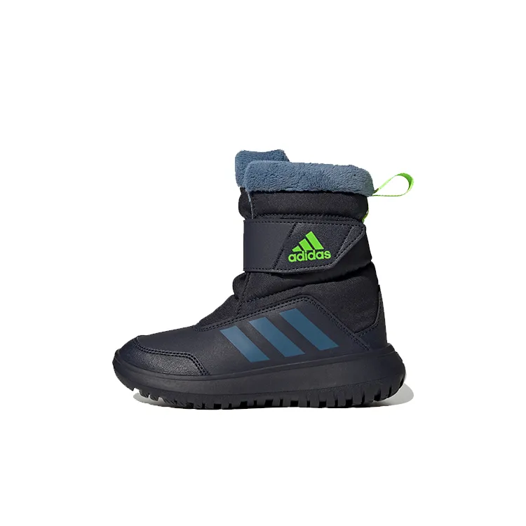 Adidas WINTERPLAY C противоскользящие устойчивые к истиранию термические детские ботинки Crew черно-синие для детей 3-7 лет