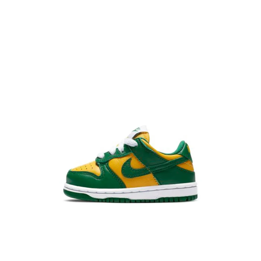 Nike Dunk SP Brazil Low Топ Обувь для малышей Желтый Зеленый Infant And Toddler