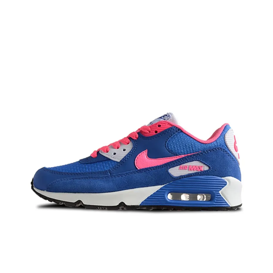 Nike Air Max 90 Low Топ Детские беговые кроссовки Синие Розовые Подростки