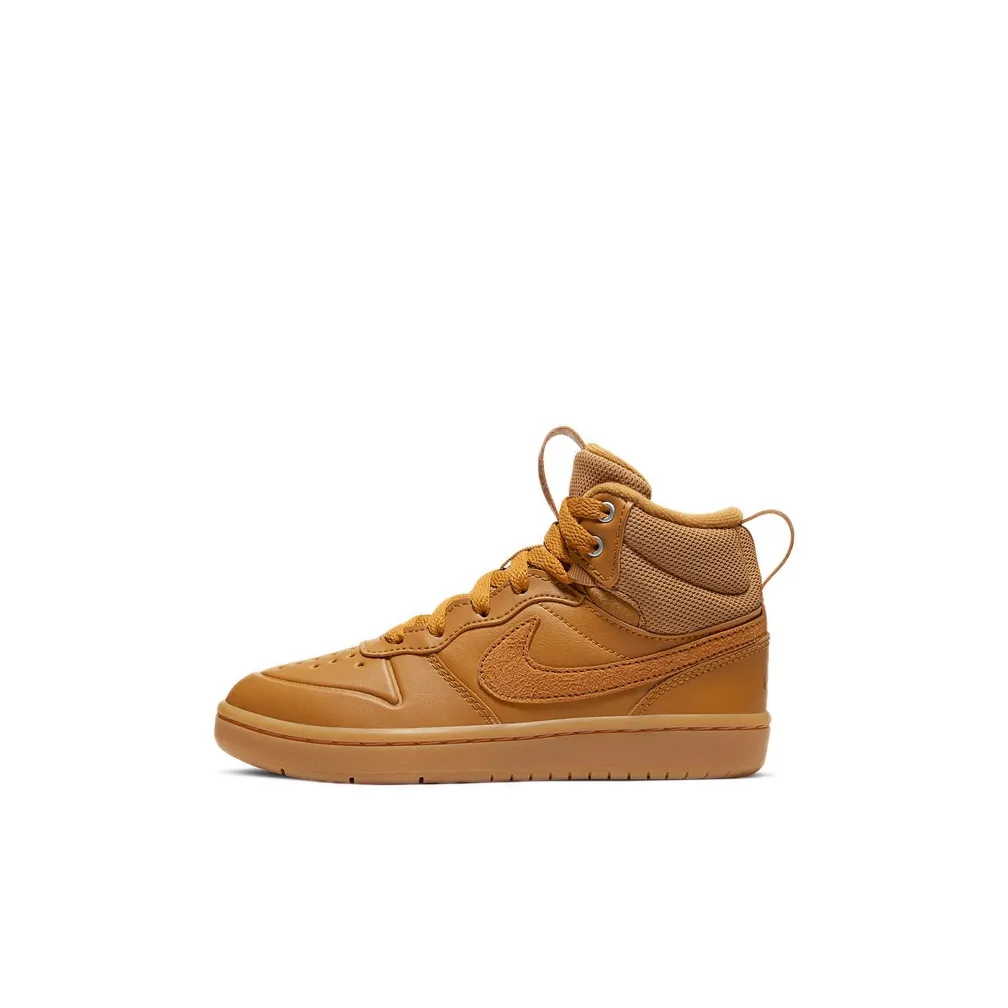 Nike Court Borough MID 2 Boot Slip-Resistant Abrasion-Resistant MID Skateboarding Shoes Wheat