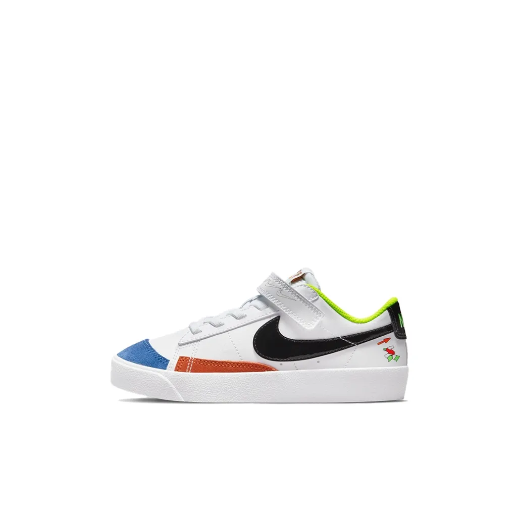 Nike Blazer '77 BP Slip Resistant Abrasion Resistant Low Топ Детские Скейтбординги Белый Синий и Оранжевый