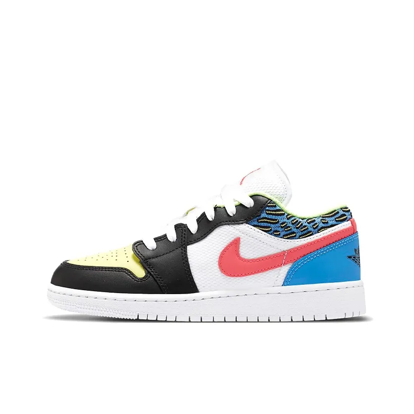 Jordan Kids Air What jordan 1 Low 'White Mesh/Multicolor' Sneakers