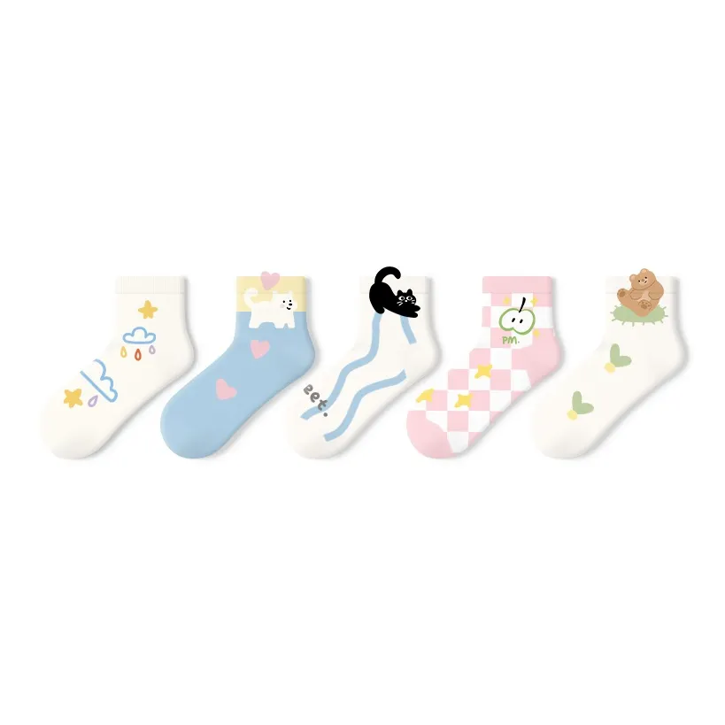 Primeet Mid Calf Socks Women's 5 Pack