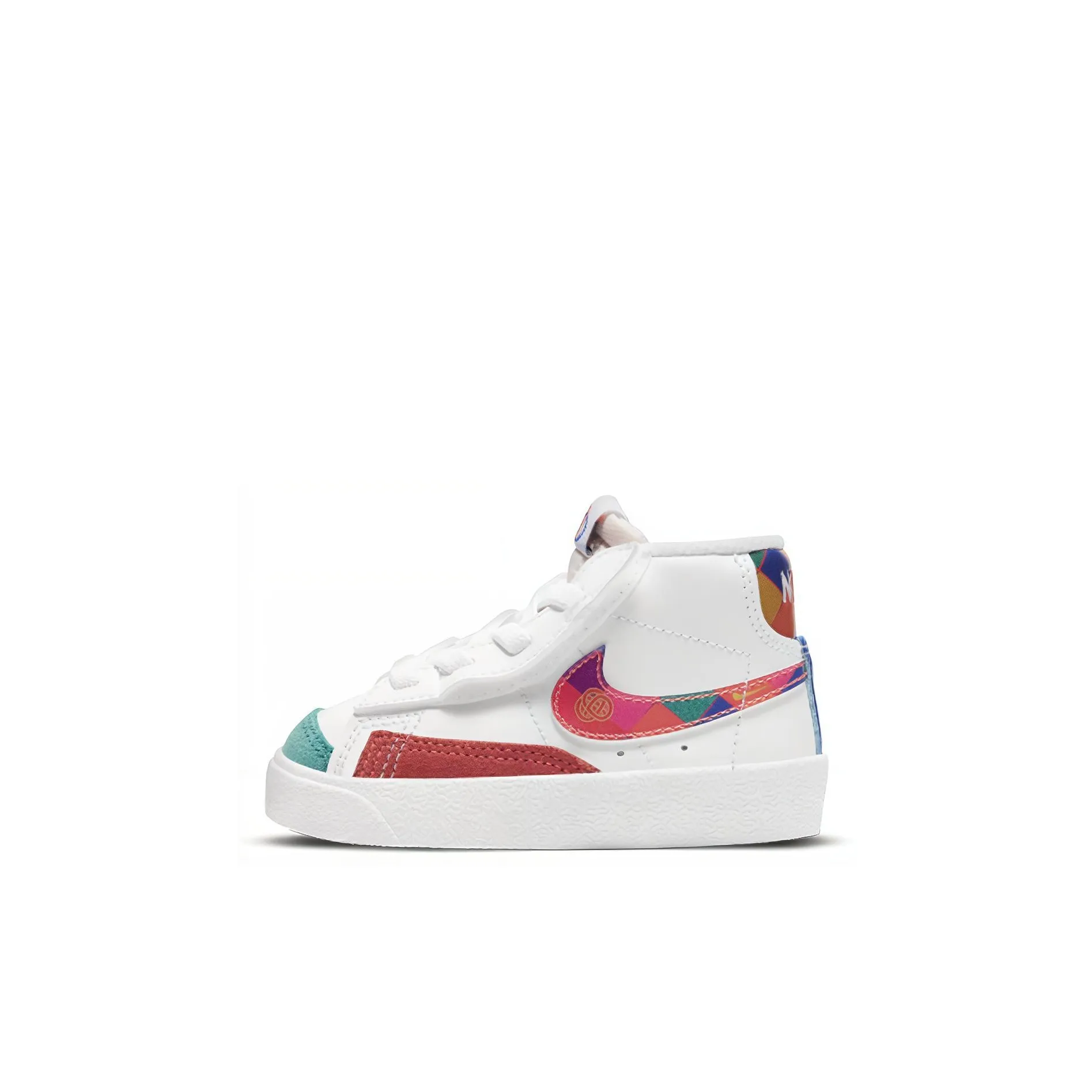 Nike Blazer 77 BT MID Топ Кроссовки для скейтбординга Белый Красный Зеленый Детский и для малышей
