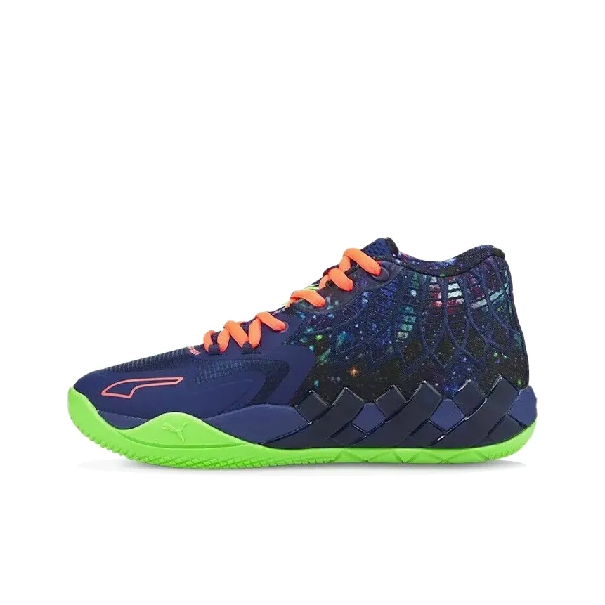 PUMA MB.01 LaMelo Ball Galaxy MID Баскетбольные кроссовки для игры Синий Зеленый