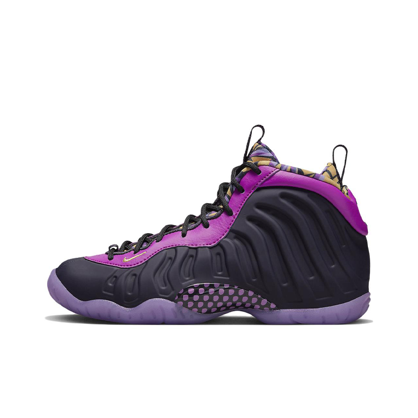 purple and black high tops