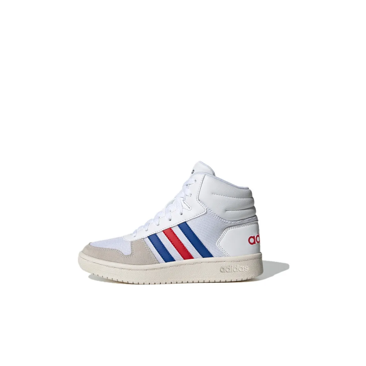 Adidas Neo Hoops 2.0 Mid K Abrasion Resistant Breathable Mid Top Vintage Basketball Shoes White Kids'