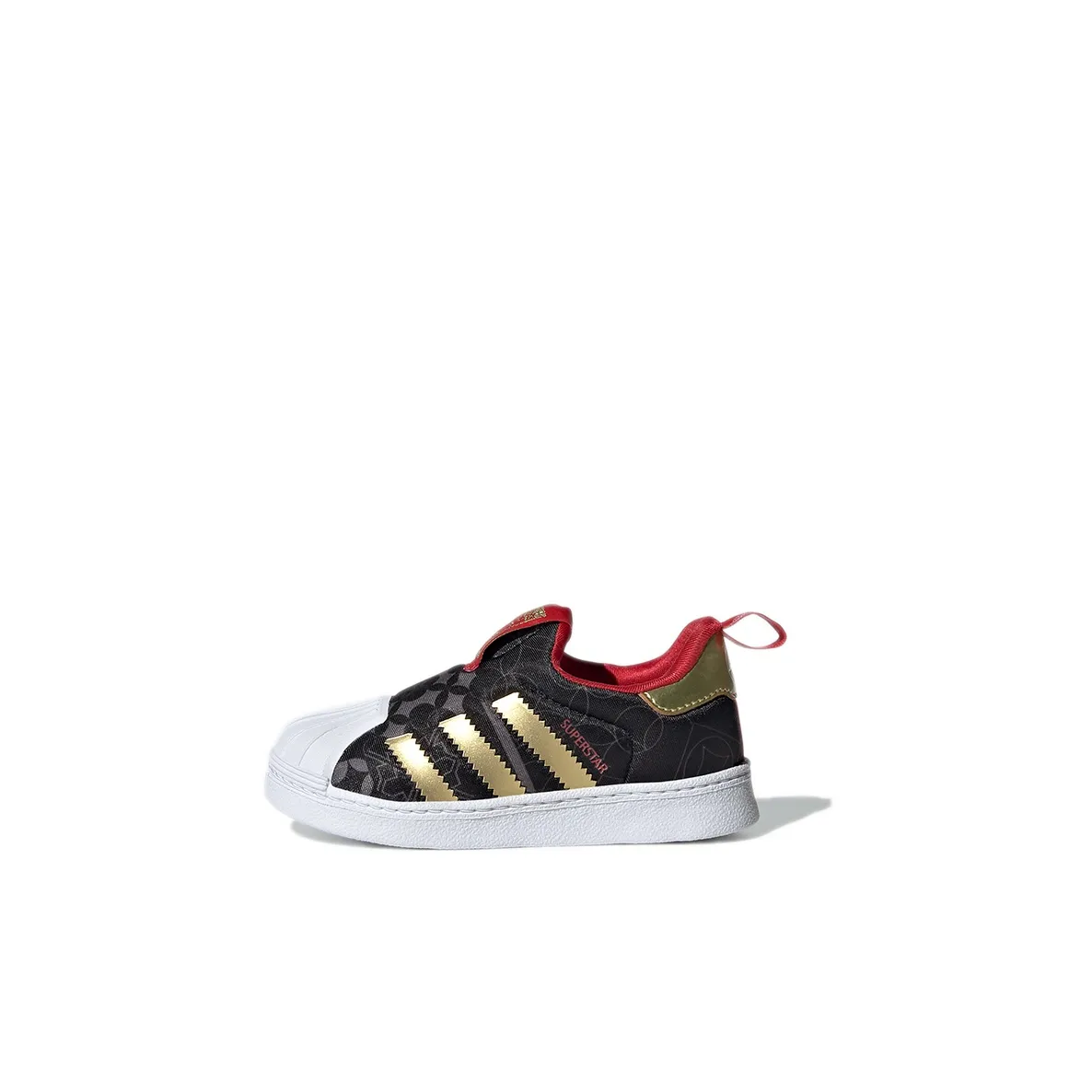Adidas Originals Superstar Collection 360 I Abrasion Resistant Low Top Toddler Shoes Black Gold Infant And Toddler
