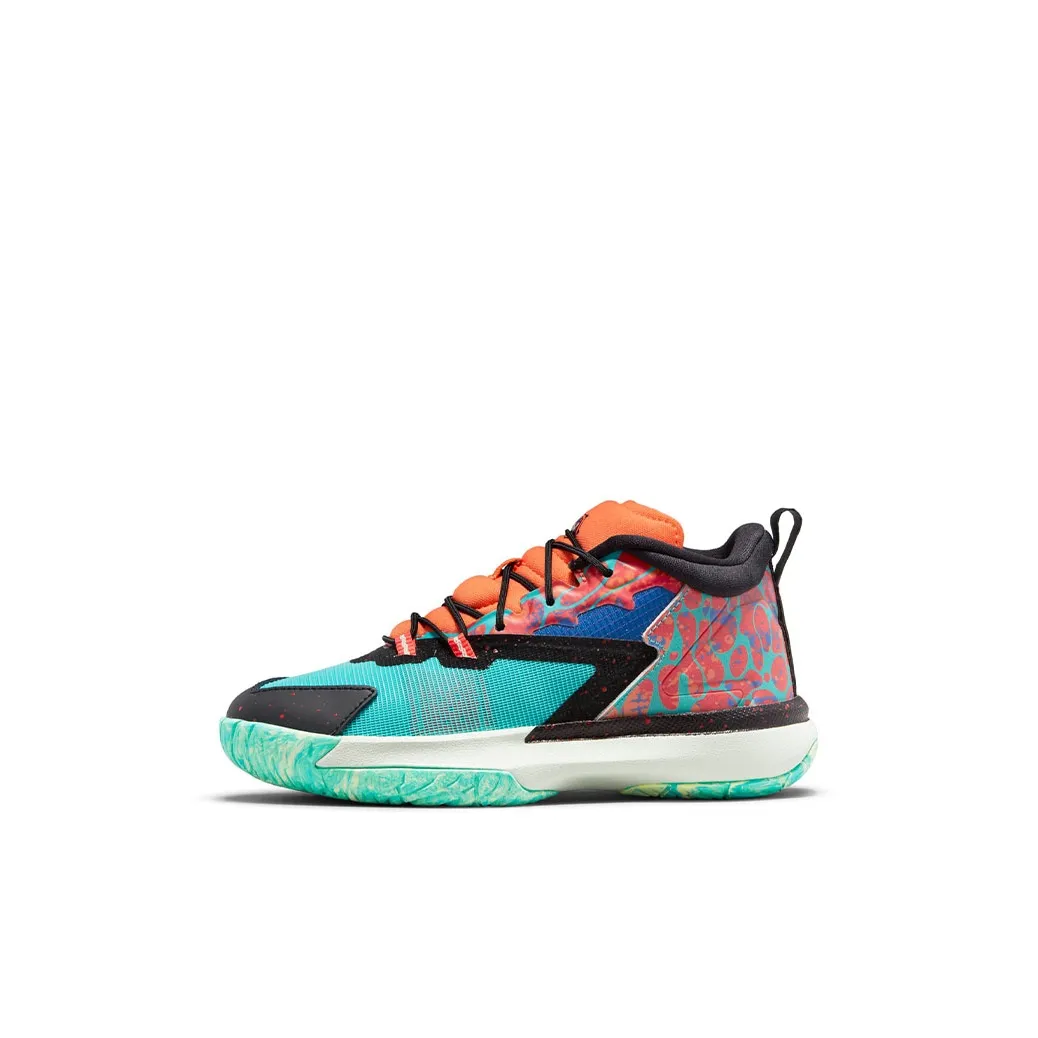 Джордан Zion 1 Zion MID Топ Баскетбольные кроссовки для игры Оранжевый Зеленый Дети 3-7 лет