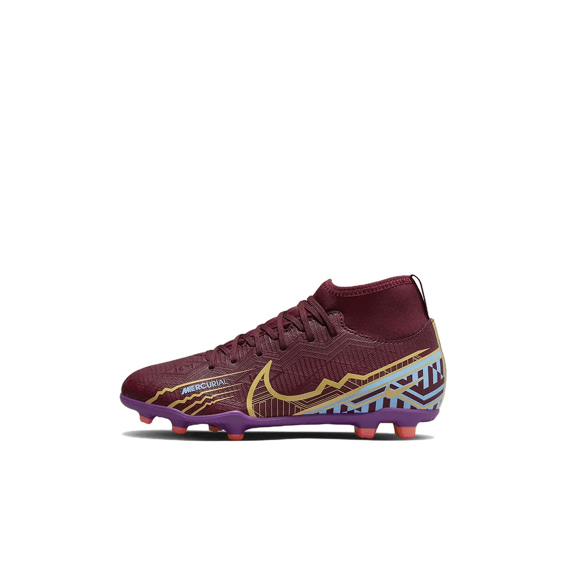 Nike Mercurial Superfly 9 Assassin 15 Club FG MG MID Топ Детские футбольные бутсы Burgundy Детский
