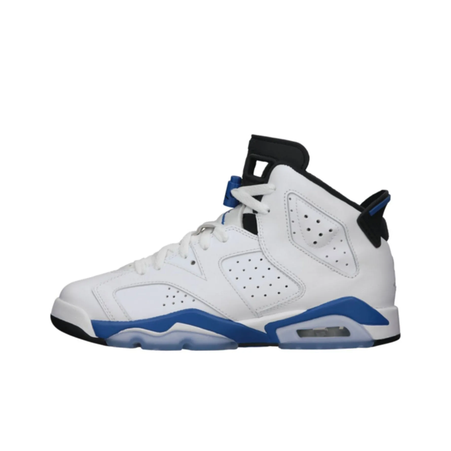Jordan Air Jordan 6 RETRO SPORT Синий Устойчивый к истиранию MID Топ Детские Баскетбольные кроссовки Белый и синий 2014 Подростки