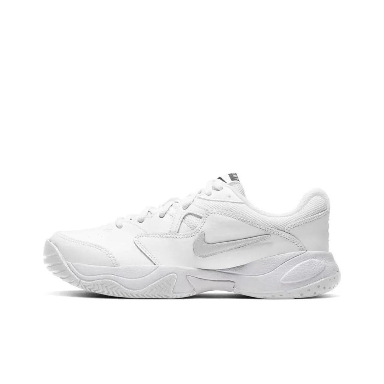 Nike Court Jr. Lite 2 Slip Resistant Shock Absorbers Low Top Kids' Training Shoes White Gray Teenagers