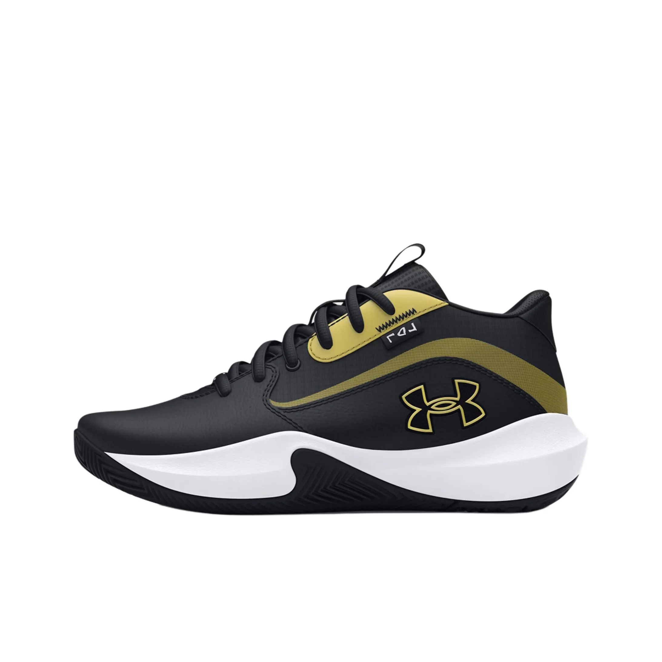 Under Armour Lockdown 7 Anti KICK Амортизация Низкий Топ Детские Баскетбольные Кроссовки Черный Золотой Подростки