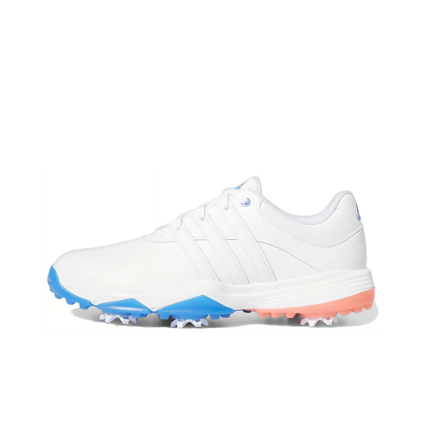 Adidas Tour360 22 GOLF J Противоскользящие устойчивые к истиранию детские тренировочные кроссовки Белый Синий Подростки