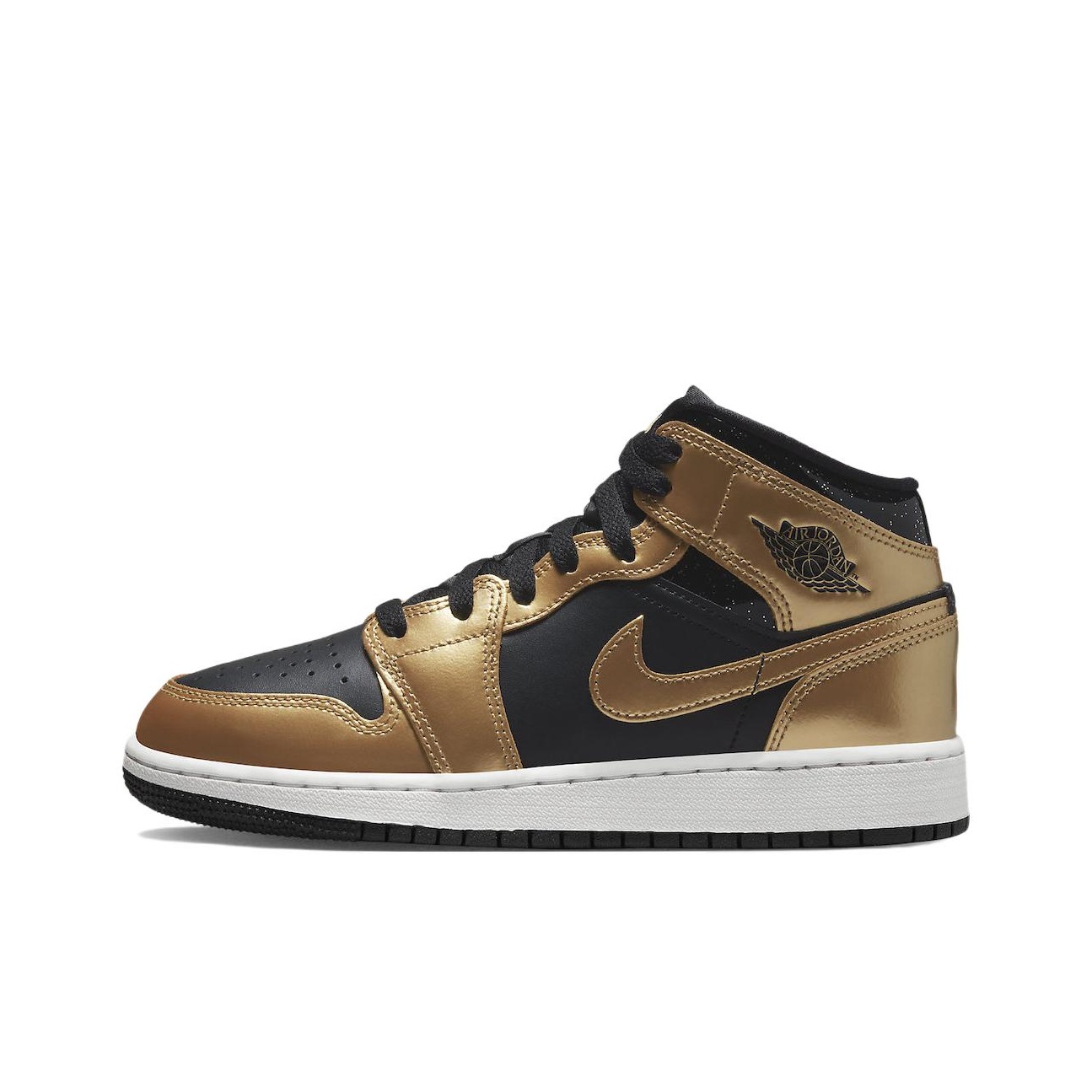 gold white black jordans