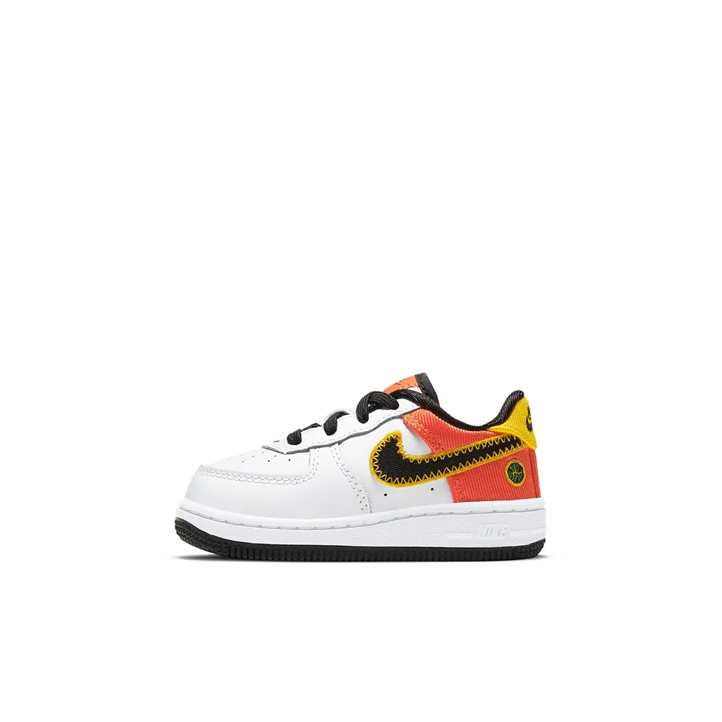 Nike Air FORCE 1 Low Топ Обувь для малышей Белый черный оранжевый Infant And Toddler