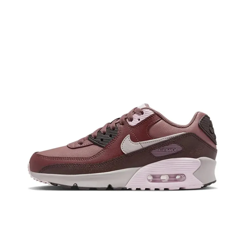 Nike Air Max 90 LTR GS Амортизация Износостойкий Низкий Топ Детские Беговые Кроссовки Коричневый Розовый Подростки