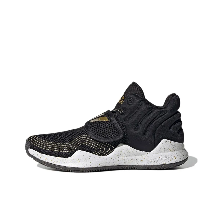 Adidas Deep Threat Primeblue J Abrasion Resistant Low Top Children's Basketball Shoes Black Gold