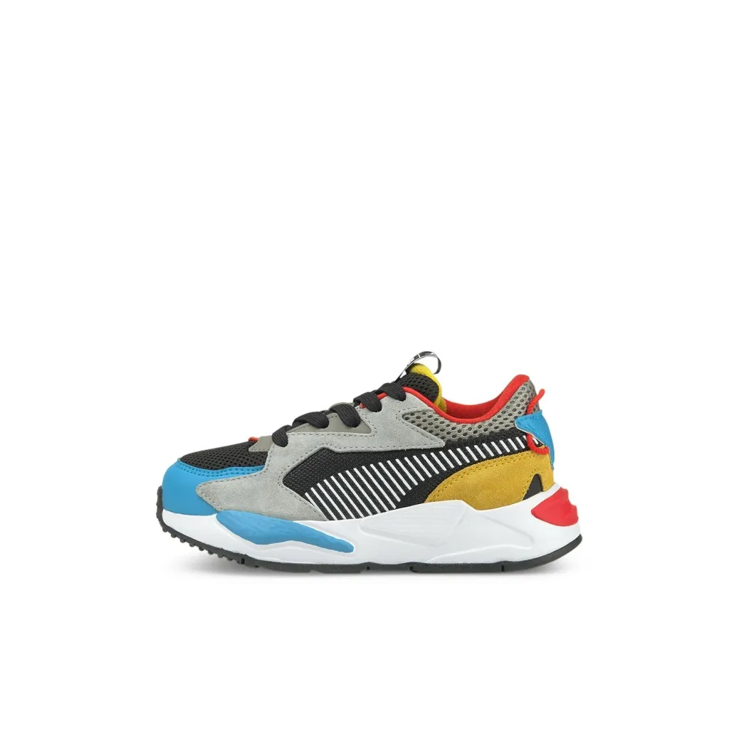 PUMA RS Z Аbrasion Resistant Shock Absorbers Низкий Топ Детские Беговые Кроссовки Серый Черный Белый для Детей Возрастом 3-7 Лет