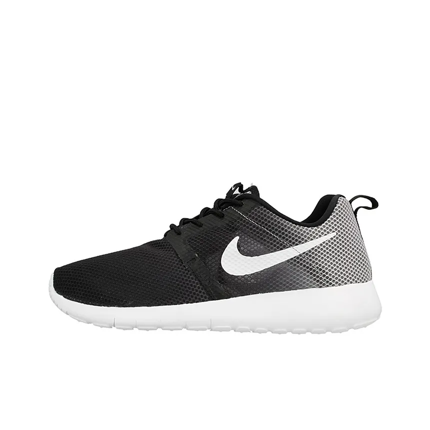 Nike Roshe One Нижняя юбка Резистентные амортизаторы с свойствами устойчивости к истиранию Низкий топ Детские беговые кроссовки Черный Серый