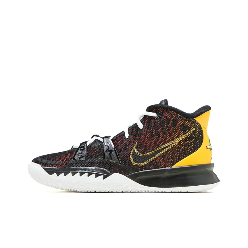 Nike Kyrie 7 Ирвинг 7'Rayguns' Aliens Устойчивые к истиранию MID Топ Детские Баскетбольные кроссовки Черный Желтый