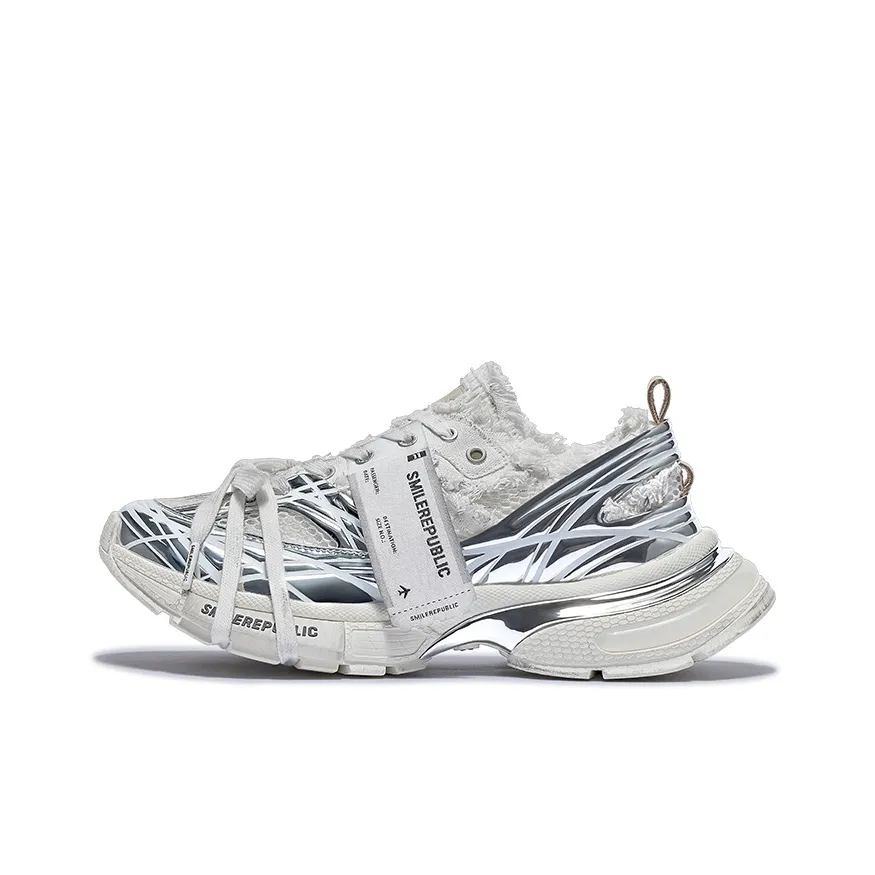 SMILEREPUBLIC Cushioning, Breathable, Coverage, Height Increasing Low Top Chunky Sneakers Unisex