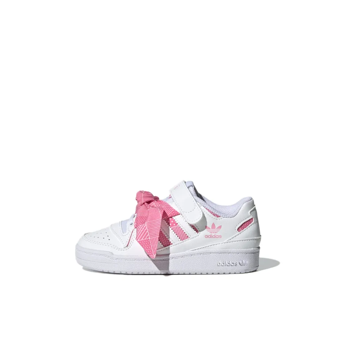 Adidas Originals FORUM Low Top Kids' Skateboarding Shoes White Pink Children Aged 3 7 Years Old