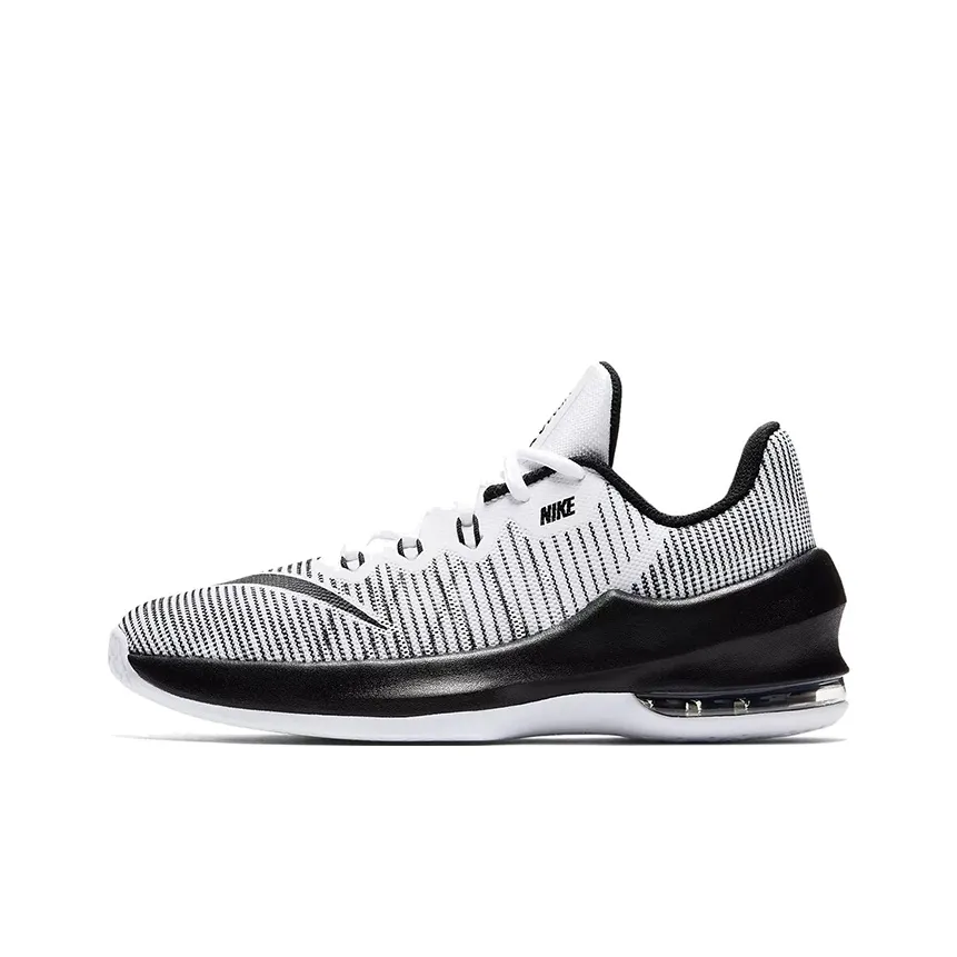 Nike Air Max Infuriate 2 Low Top Children's Basketball Shoes Black White
