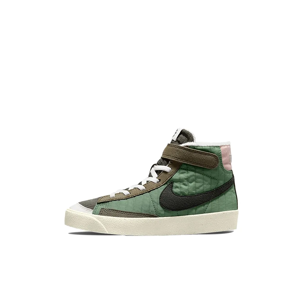Nike Blazer '77 Slip Resistant Abrasion Resistant MID Топ Кроссовки для скейтбординга Зеленый Коричневый Детские Возраст 3-7 лет