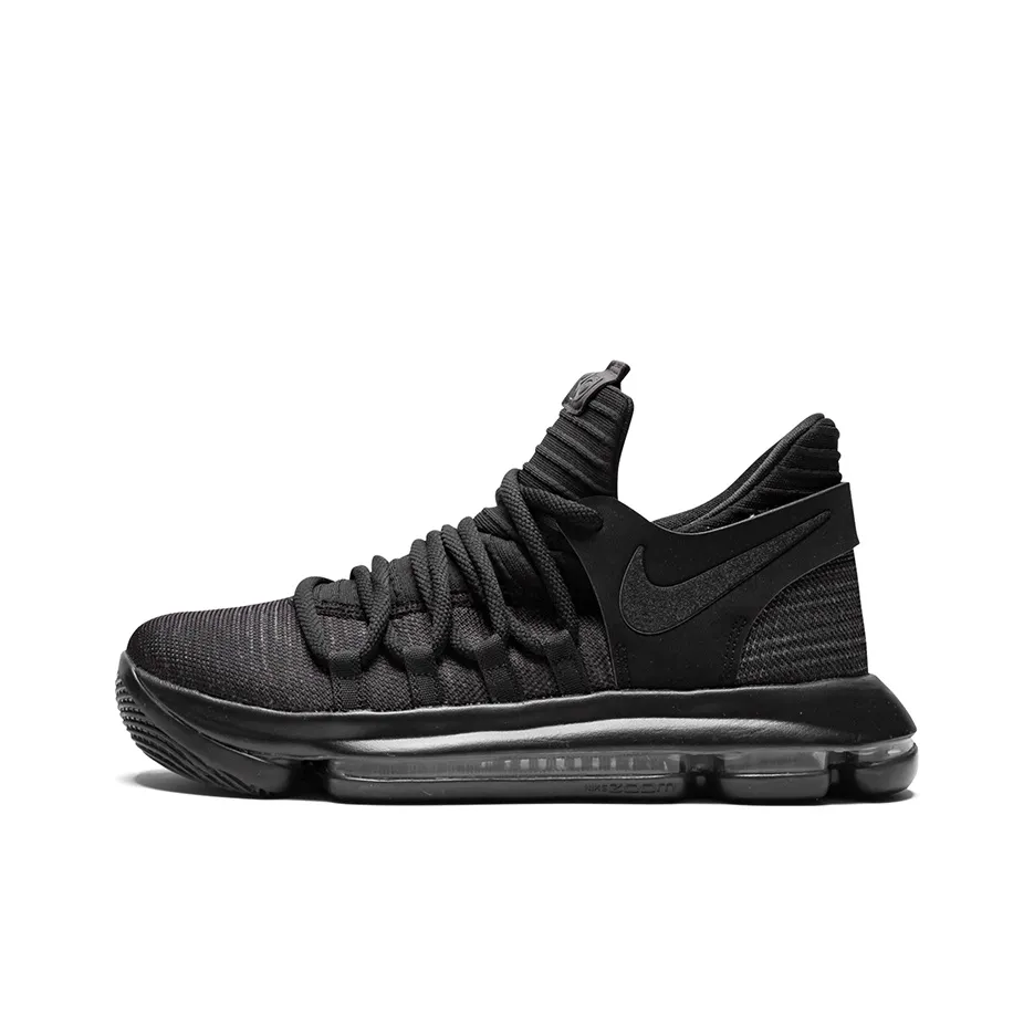 Nike KD 10 Blackout Low Топ Детские Баскетбольные Кроссовки Черный Воин Подростки