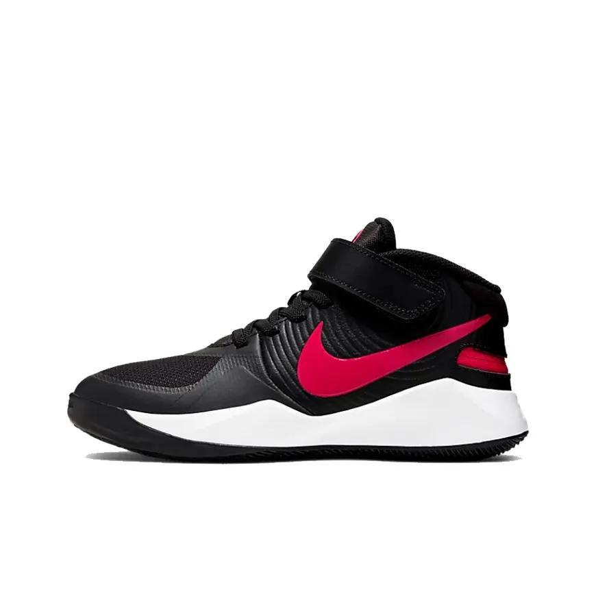 Nike Team Hustle D 9 FlyEase Mid Top Basketball Shoes Black Red