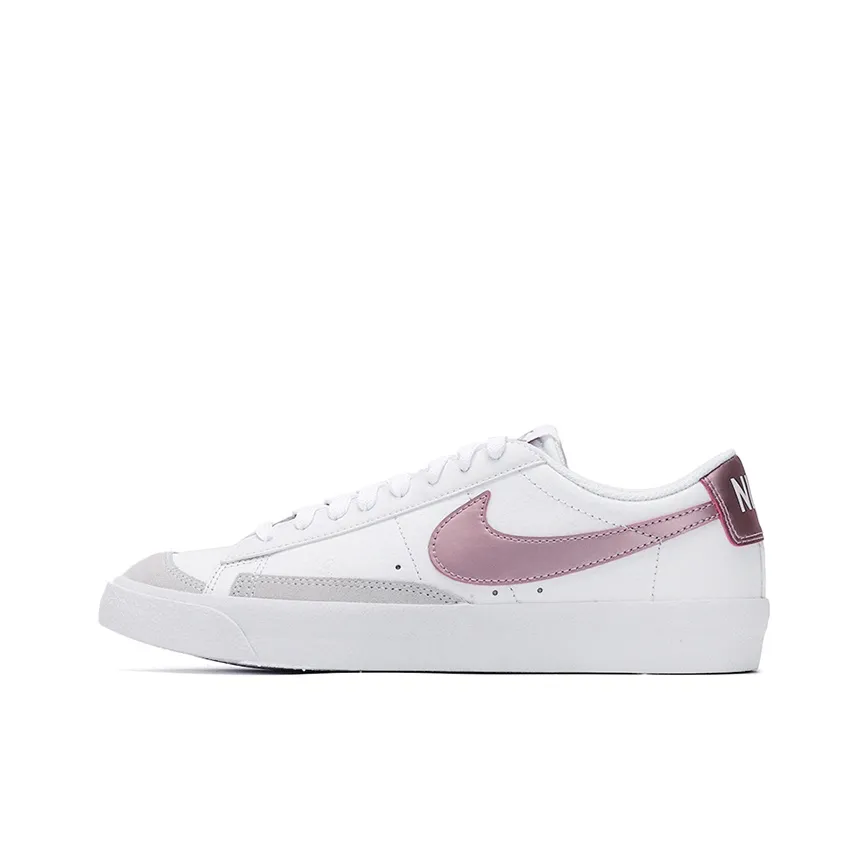 Nike Blazer 77 Anti Slip Wear Resistant Low Top Kids' Skateboarding Shoes White Purple