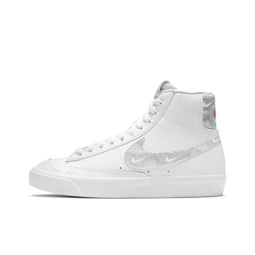Nike Blazer 77 MID Топ Детский Скейтбординг Белый Серебряный Подростки