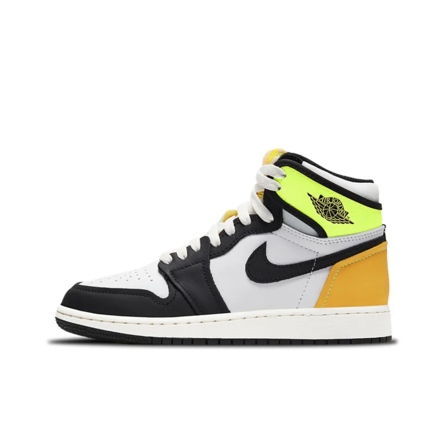 Jordan 1 Retro High White Black Volt University Gold GS